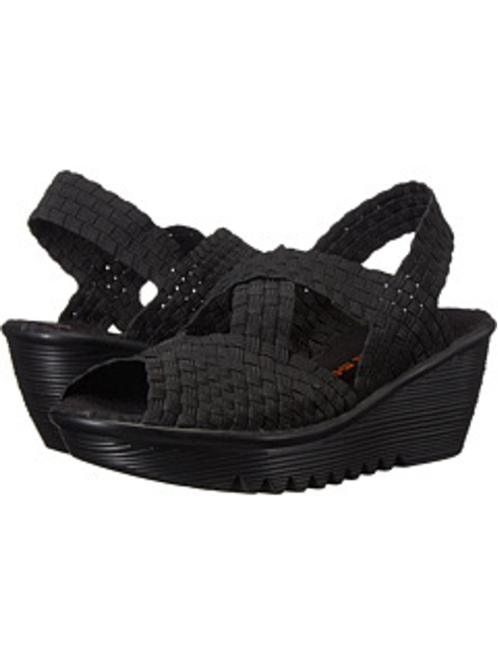 Bernie Mev. Fame Woven Wedge Sandals Black Women's Size 39 (US 8)